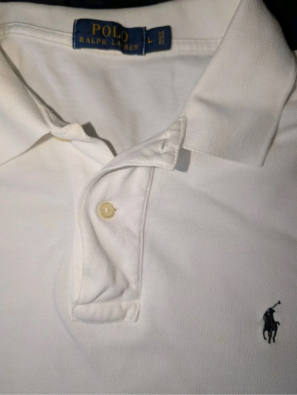 Polo Ralph Lauren Long Sleeve Polo White Large RL 15
